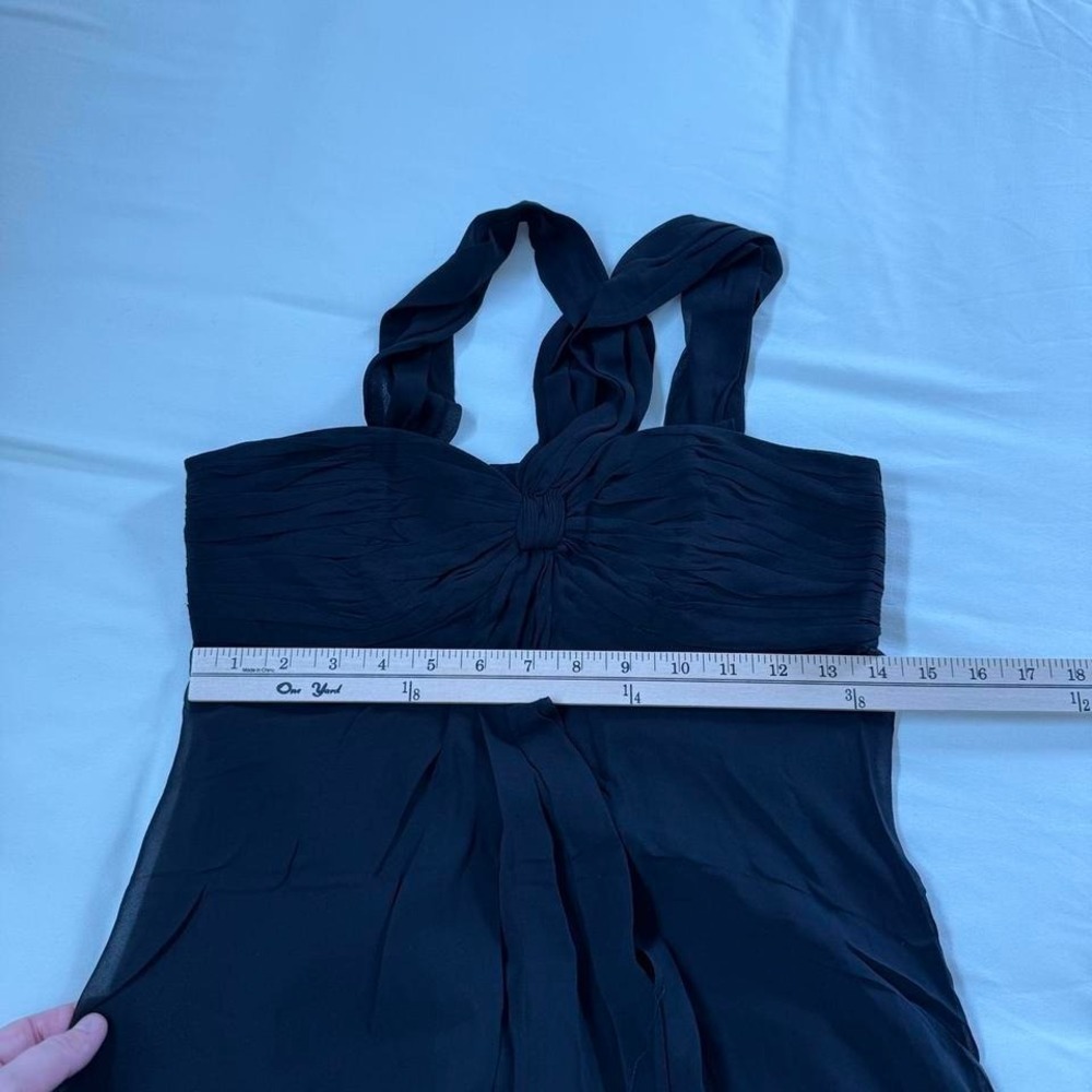 Y2K maggy london black silk halter dress size 4 100% silk - Picture 4 of 6